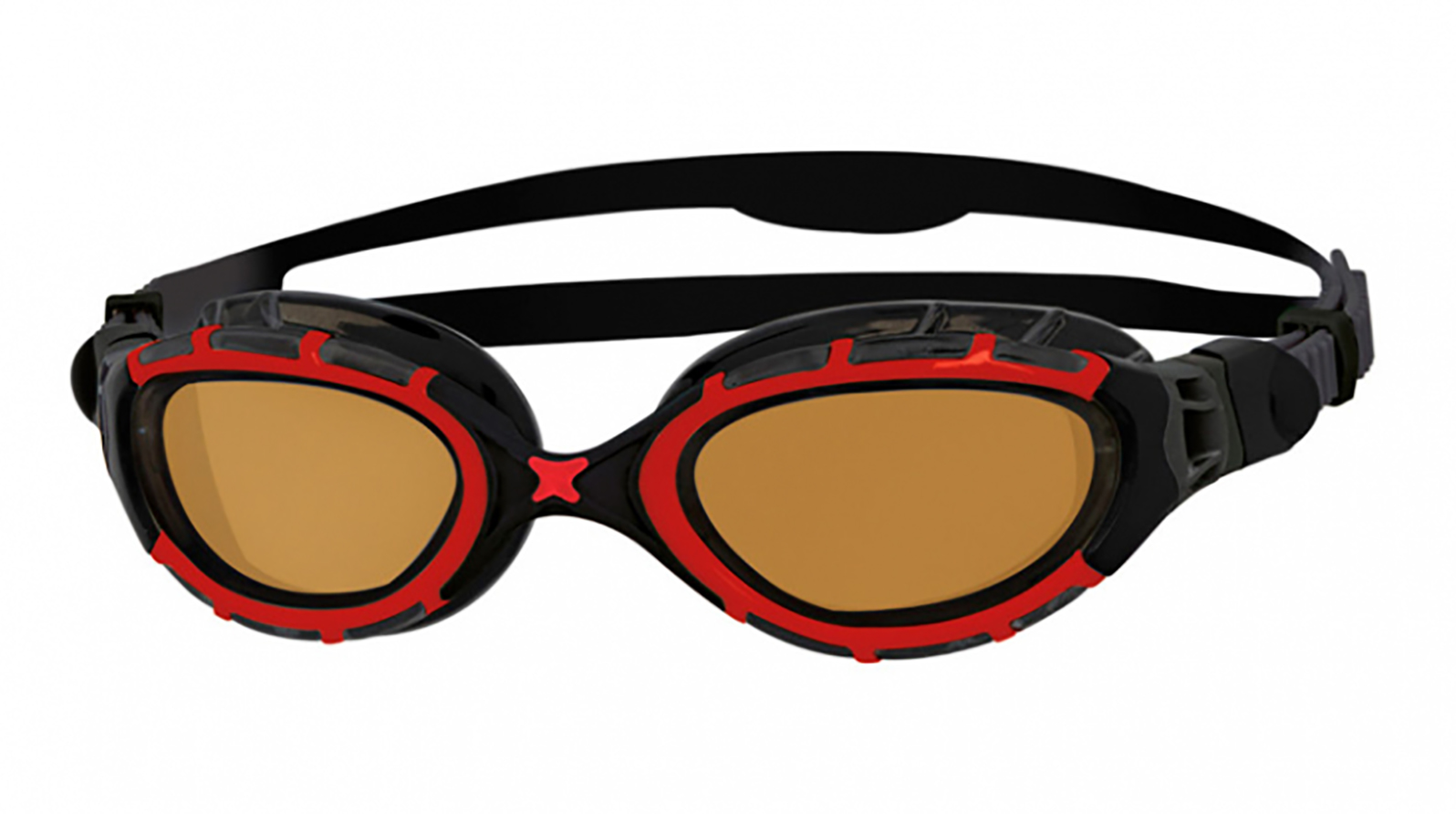 ZOGGS Очки для плавания Predator Polarized (черный/красный) Regular очки для плавания zoggs predator flex clear navy