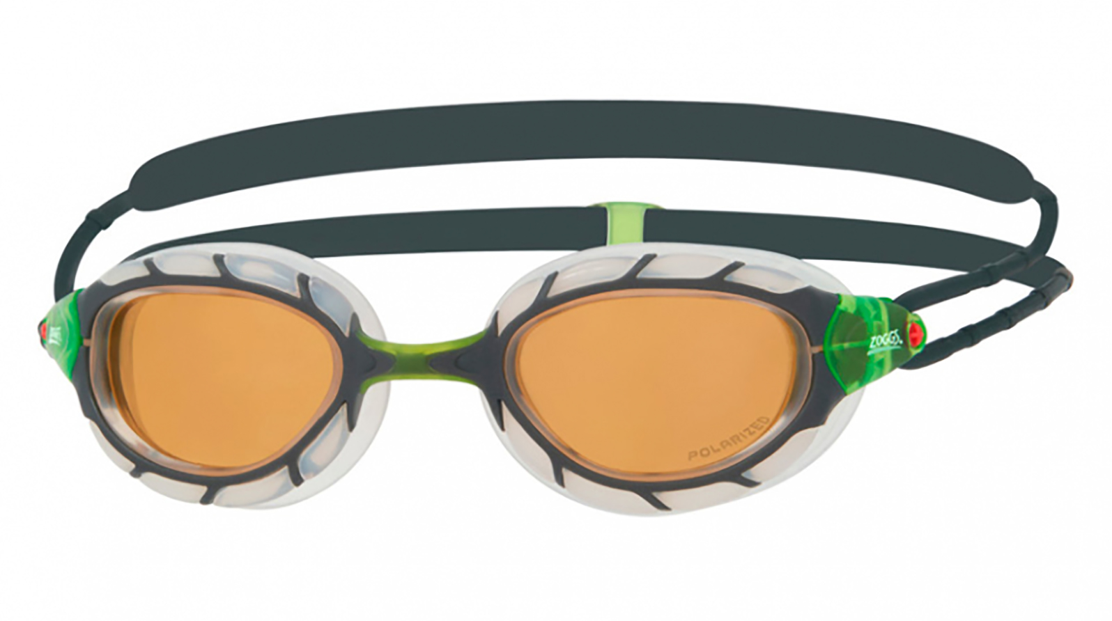 Очки для плавания ZOGGS Predator Polarized Ultra (серый/золотой) Regular zoggs очки для плавания predator flex titanium reactor дымчатый regular